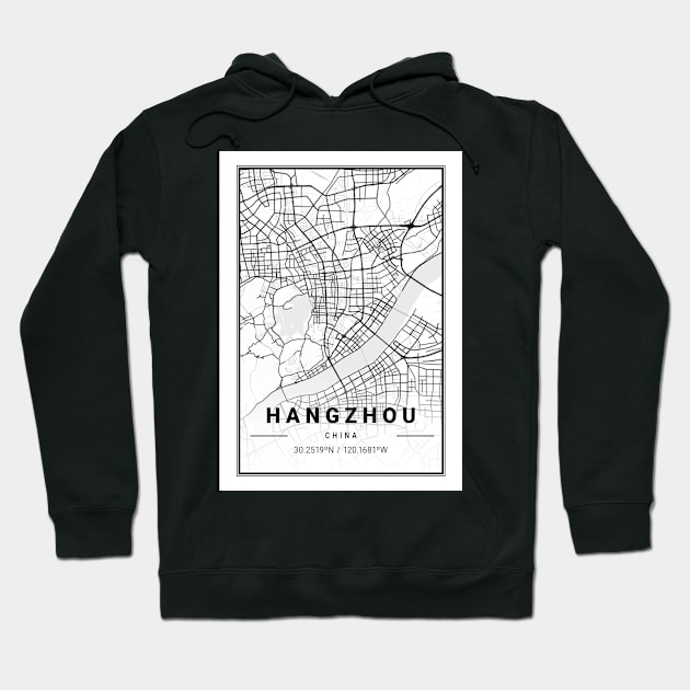 Hangzhou Light City Map Hoodie by tienstencil